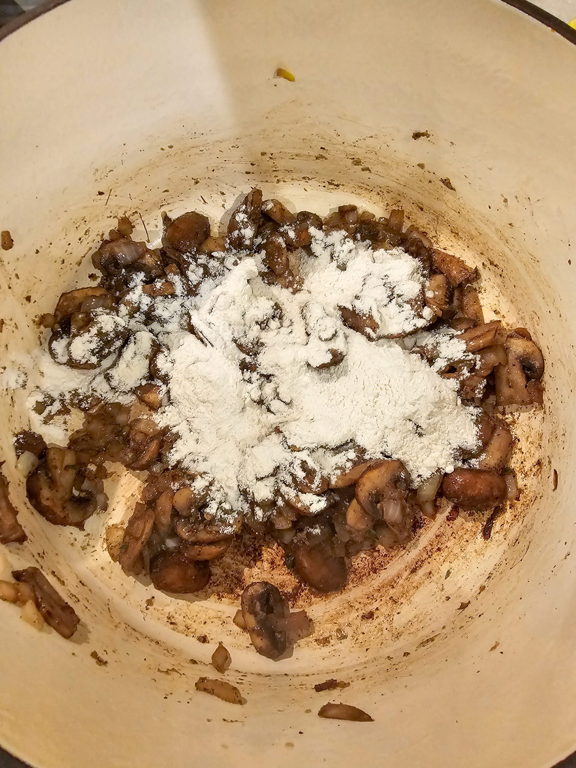 ADD THE FLOUR TO MAKE THE ROUX