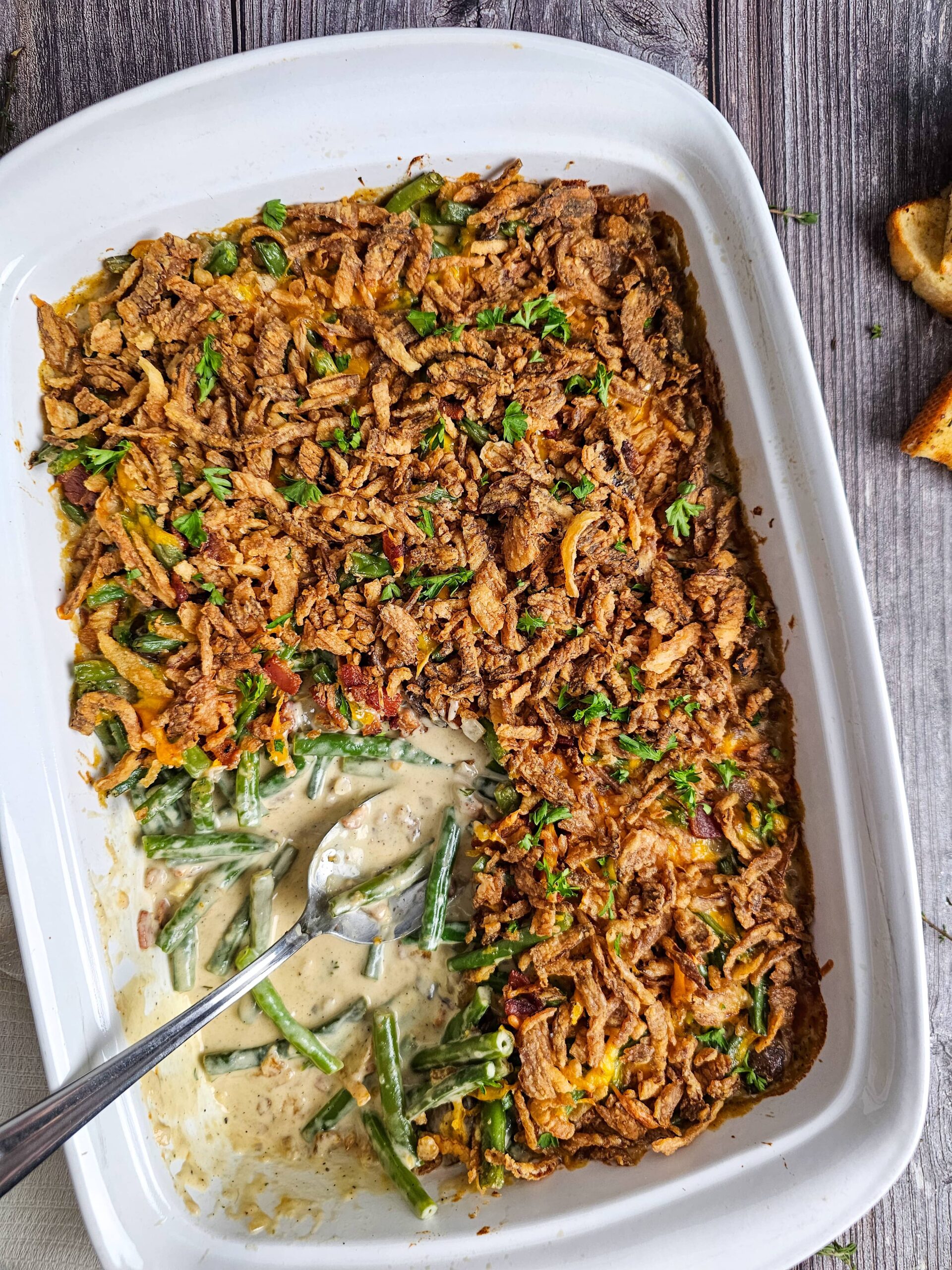 REST AND SERVER THE DELICIOUS GREEN BEAN CDASSEROLE FOR YOUR NEXT HOLIDAY MEAL