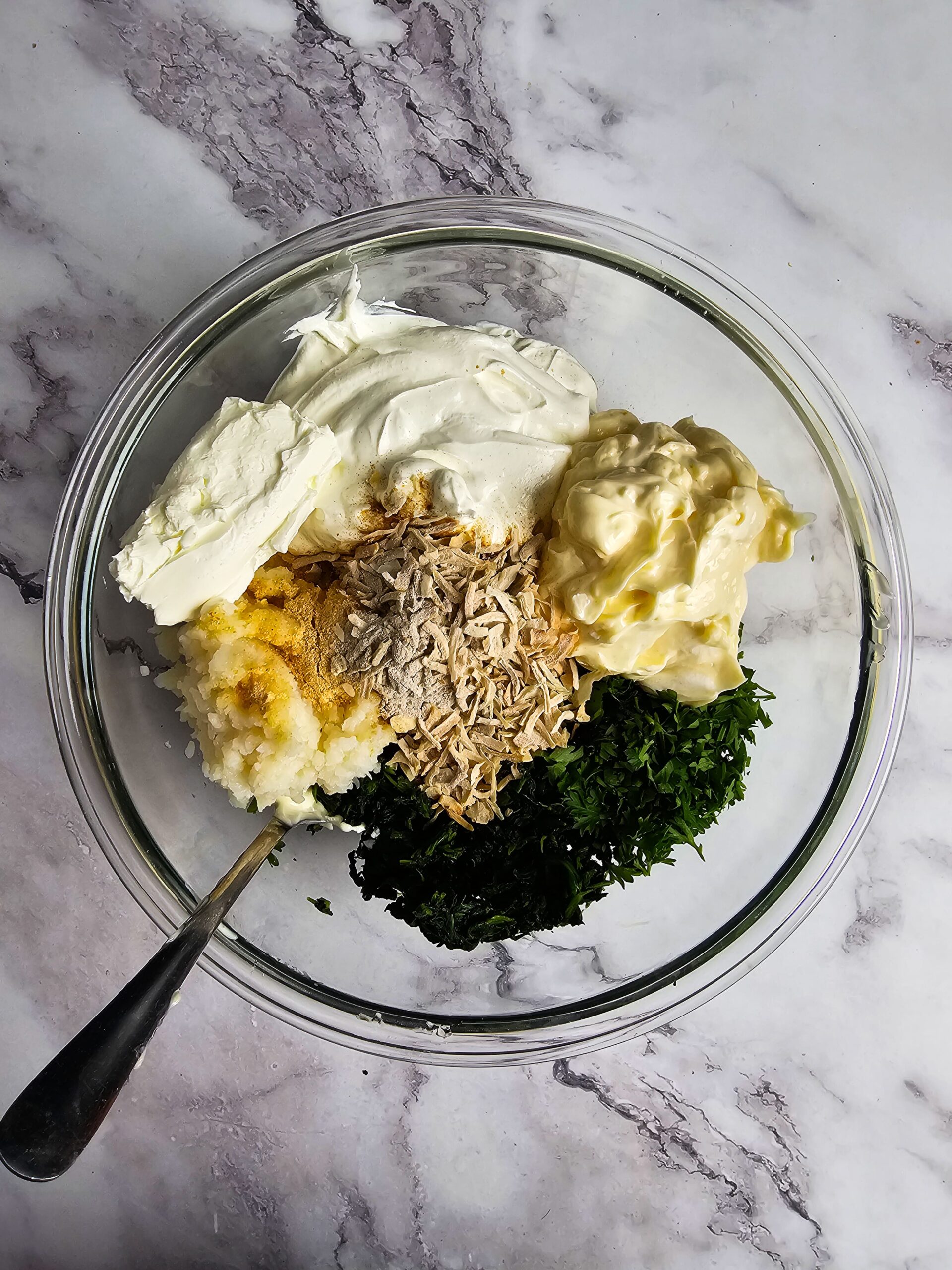 COMBINE ALL THE SPINACH DIP INGREDIENT TOGETHER