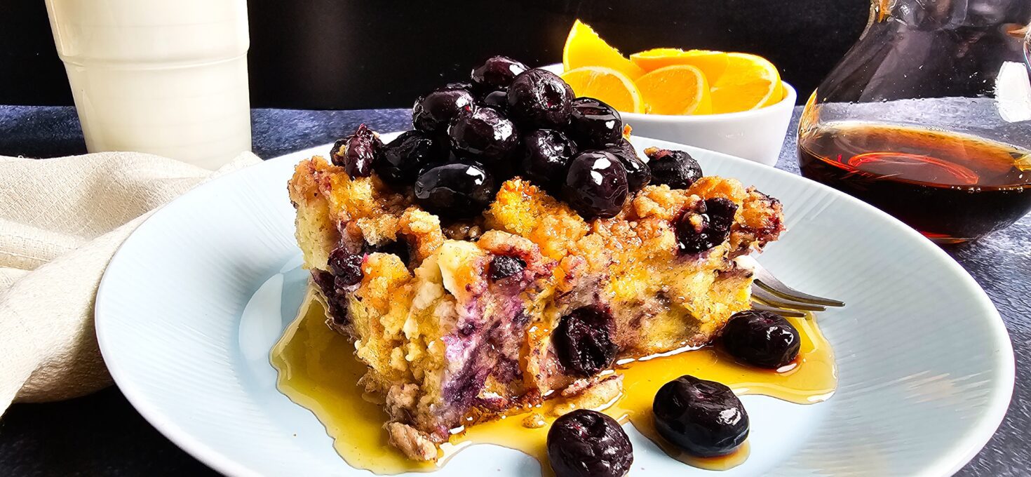 Blueberry Cheesecake French Toast Casserole (Make-Ahead)