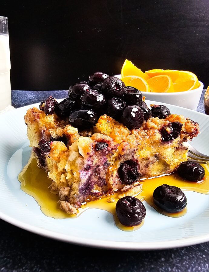 Blueberry Cheesecake French Toast Casserole (Make-Ahead)