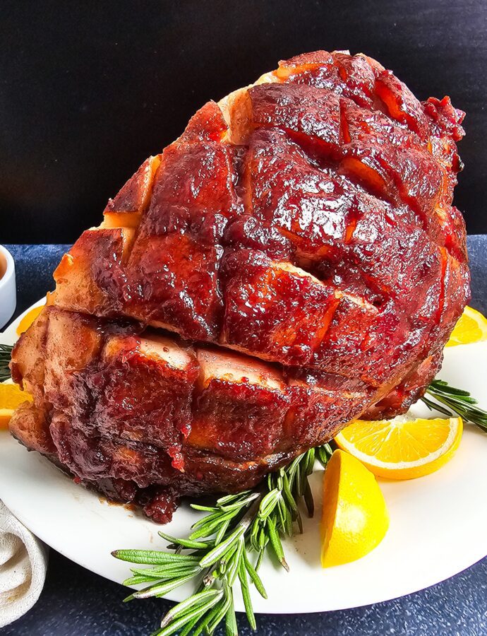 Easy Cranberry Maple Glazed Ham | Best Holiday Baked Ham