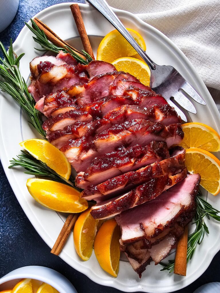 Easy Cranberry Maple Glazed Ham | Best Holiday Baked Ham