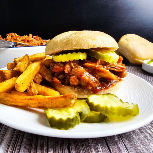 Slow Cooker BBQ Pulled Chicken | Easy Dump and Go Dinner