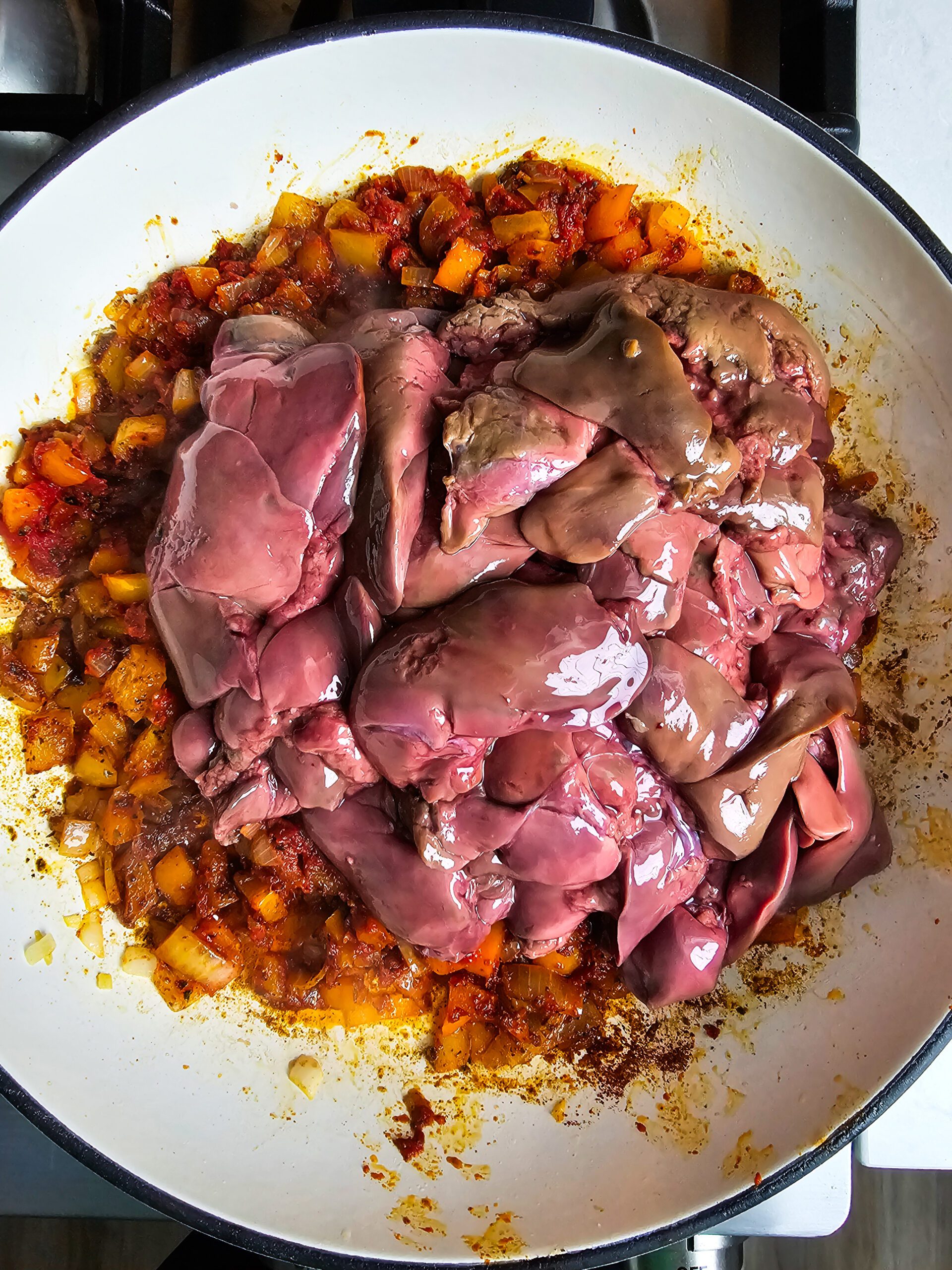 sear the chicken livers increase the heat