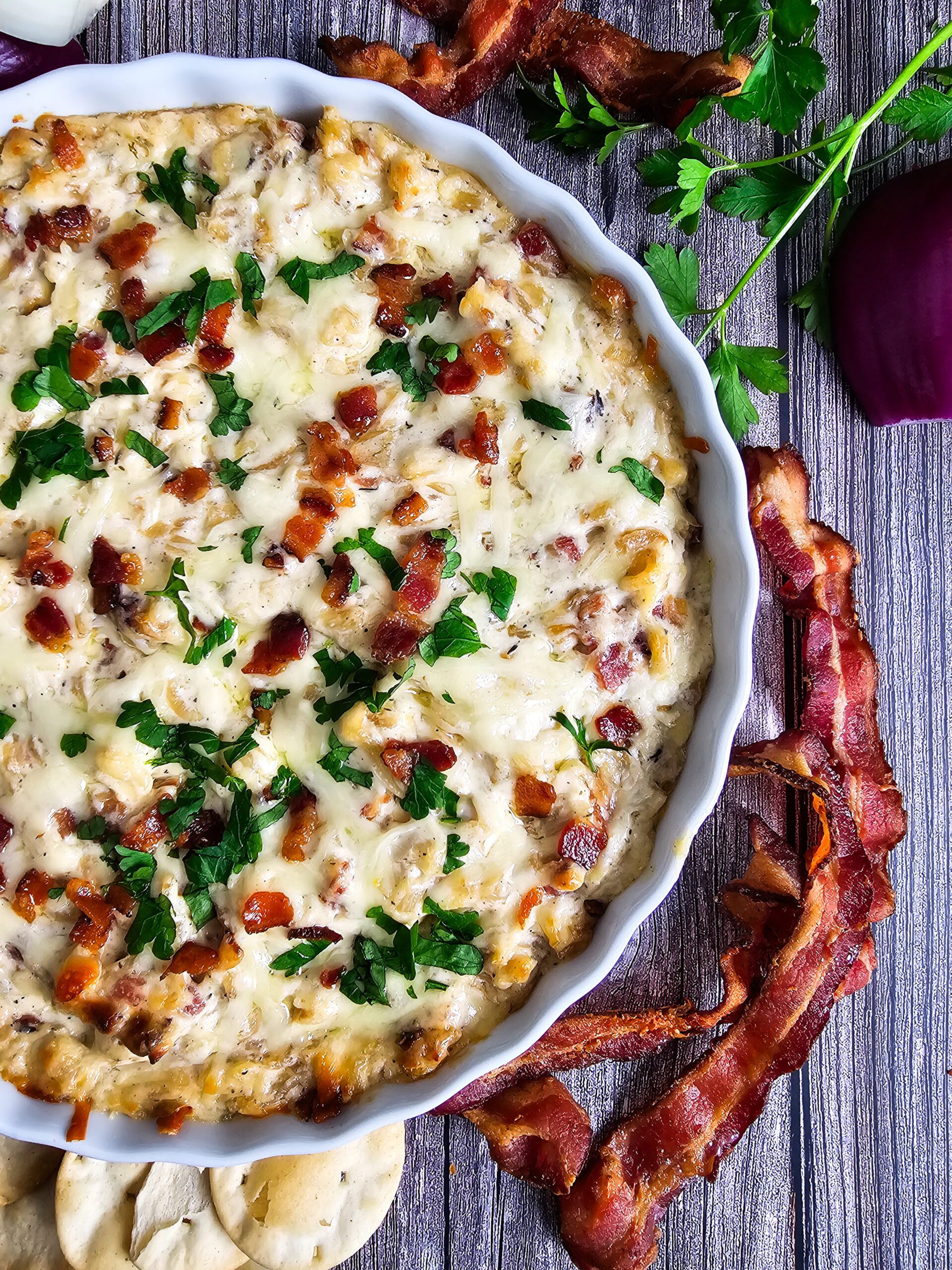 BAKE FOR 15 MINUTES UNTIL THE CHEESE GETS MELTY AND WARM.