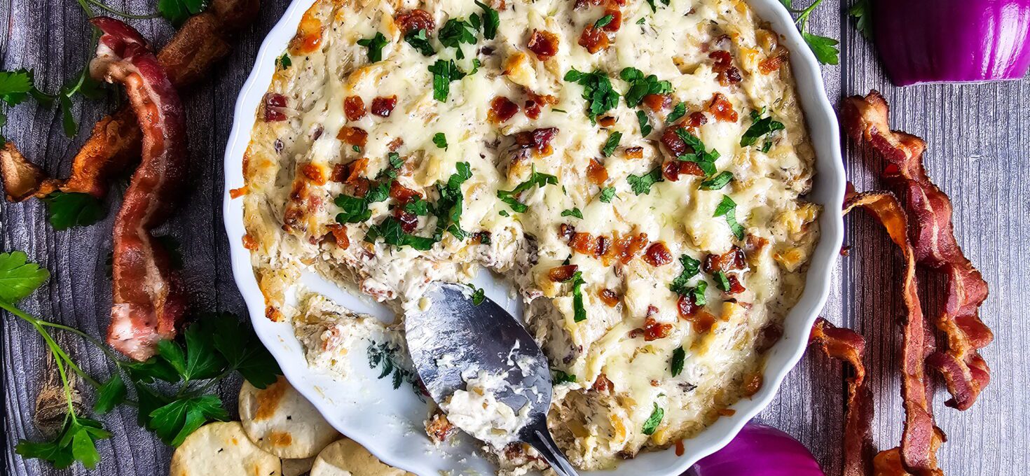 The Ultimate Caramelized Onion and Bacon Dip (Easy Appetizer)
