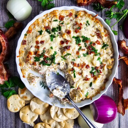 The Ultimate Caramelized Onion and Bacon Dip (Easy Party Appetizer)