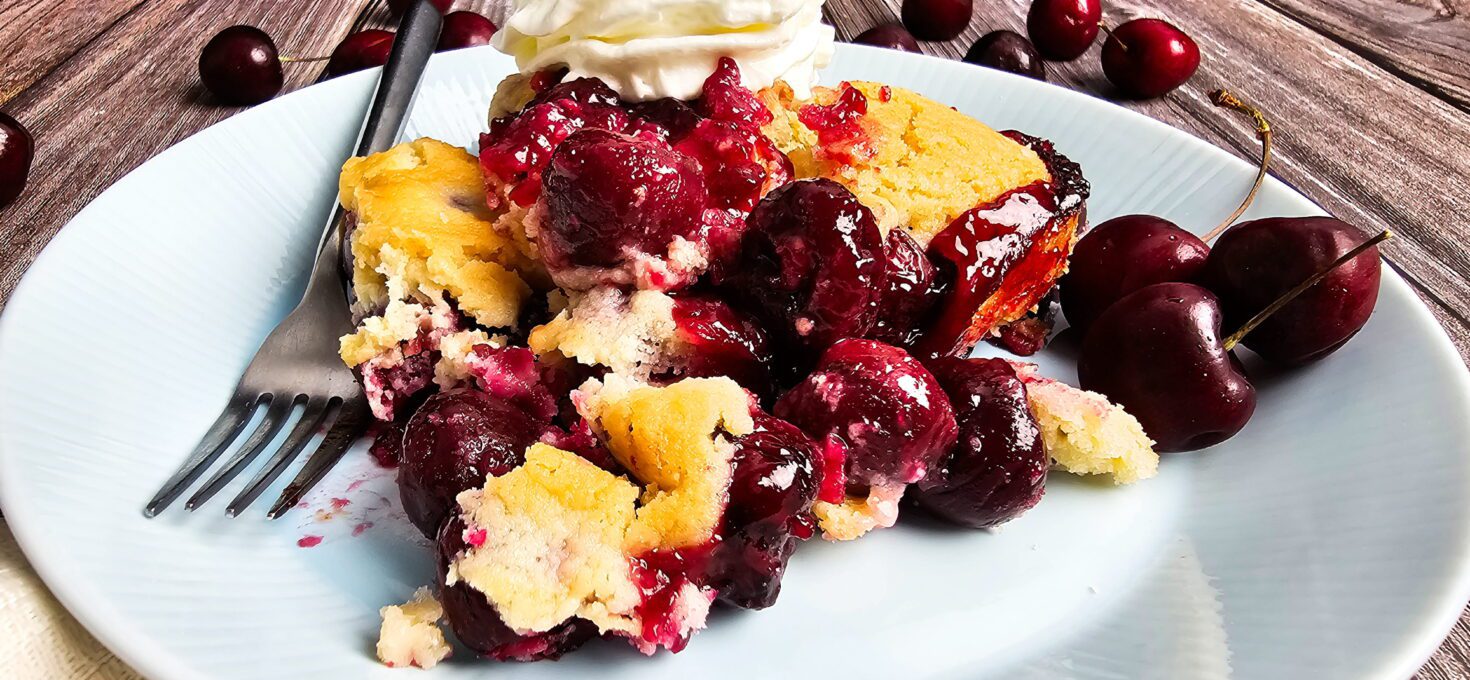 Fresh Cherry Cobbler Recipe (Easy, Homemade & Flaky)