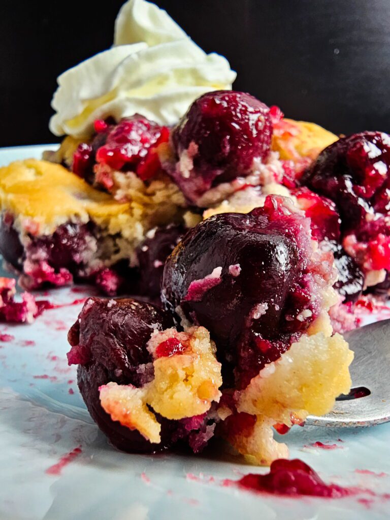 cherry cobbler with biscuit topping