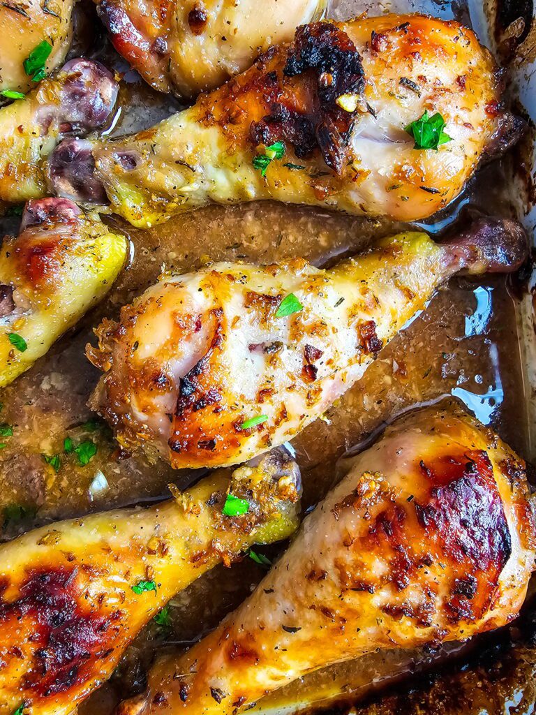 Honey Garlic Baked Chicken Legs – Easy Sticky Drumsticks Dinner