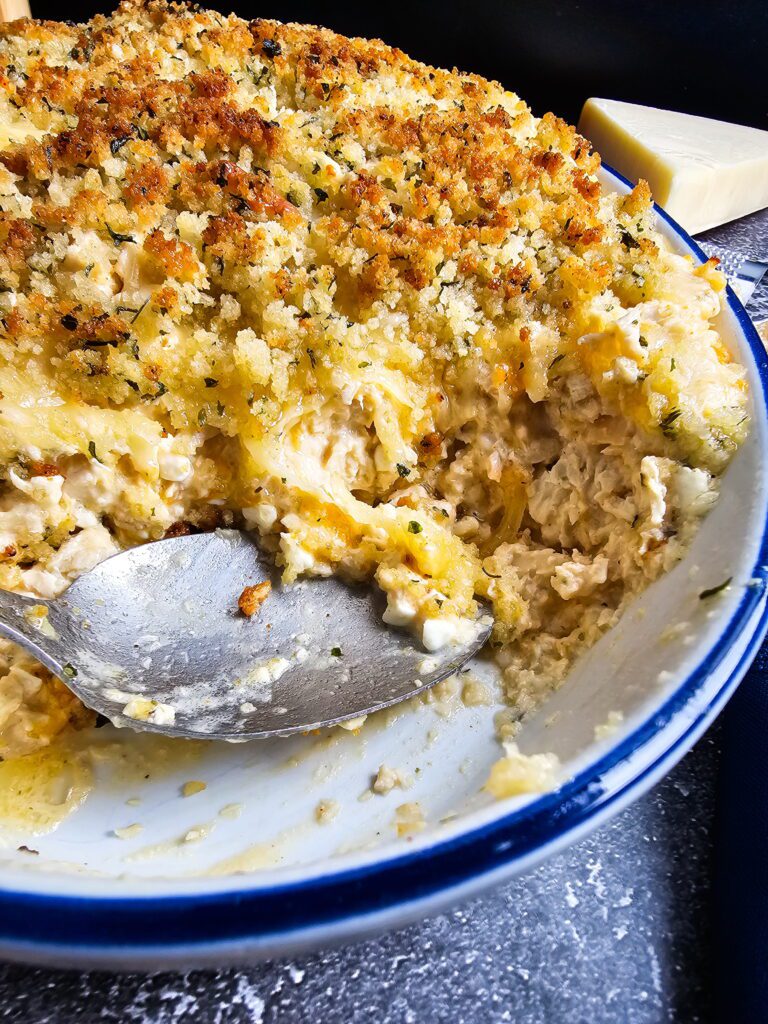 low carb chicken casserole served on plate