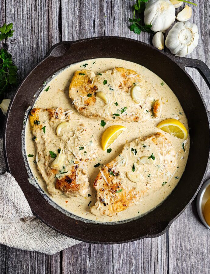 Restaurant Style Creamy Garlic Chicken Skillet (Better Than Any Takeout Version)
