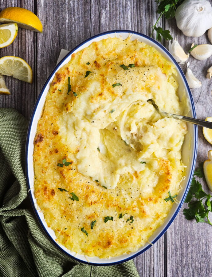 Chantilly Mashed Potato Casserole (Baked, Make-Ahead, With a Golden Cheese Crust)