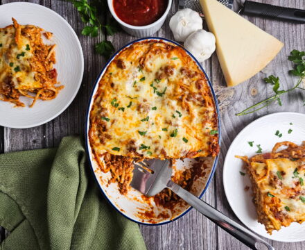 Baked Spaghetti with Alfredo Sauce (The Viral TikTok Casserole, Made From Scratch)