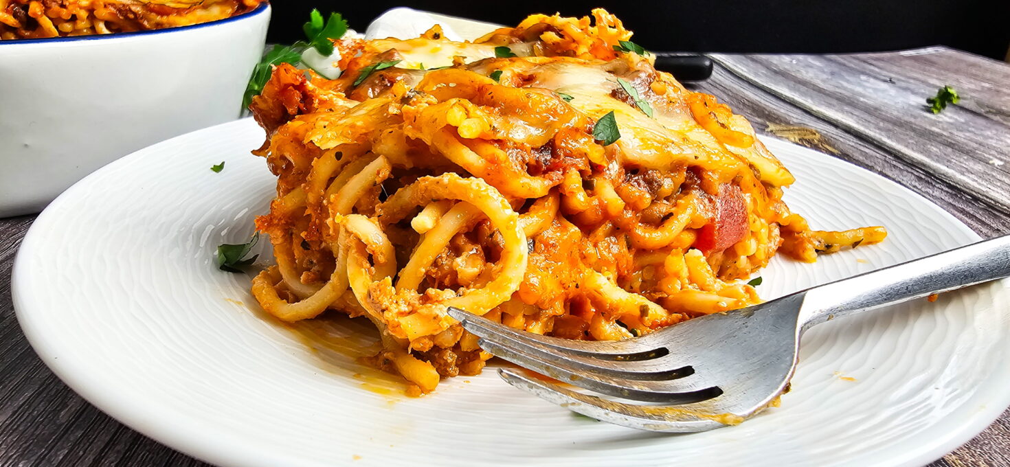 Baked Spaghetti with Alfredo Sauce (The Viral TikTok Casserole, Made From Scratch)