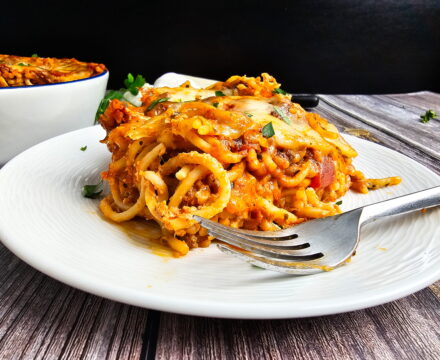 Baked Spaghetti with Alfredo Sauce (The Viral TikTok Casserole, Made From Scratch)